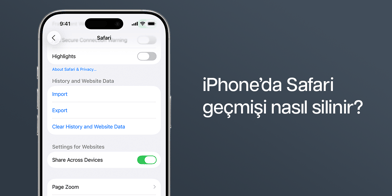 iPhone Safari Geçmişini Silme